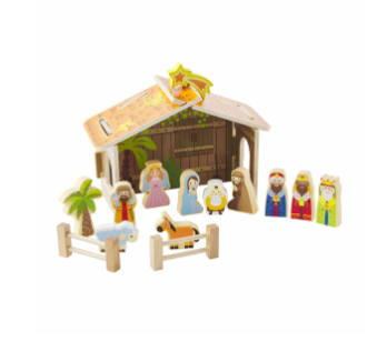 Wood Nativity Scene