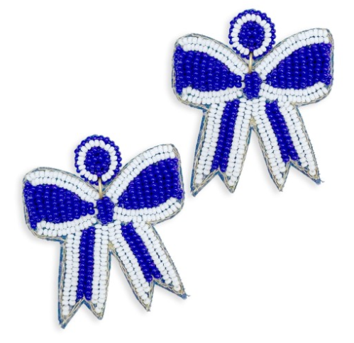 Loud & Proud Bow Seed Bead Earrings