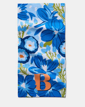 Geometry Monogram Floral Personalized Bar Towels