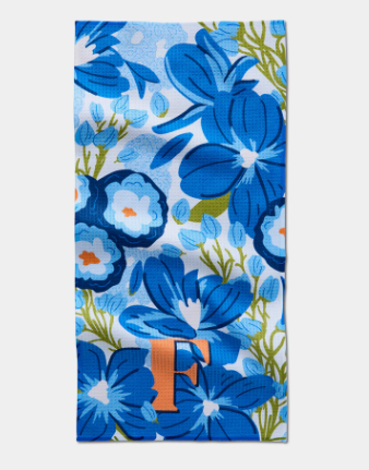 Geometry Monogram Floral Personalized Bar Towels