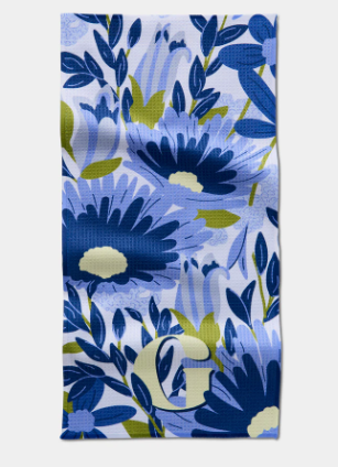 Geometry Monogram Floral Personalized Bar Towels