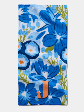 Geometry Monogram Floral Personalized Bar Towels