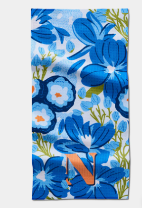 Geometry Monogram Floral Personalized Bar Towels