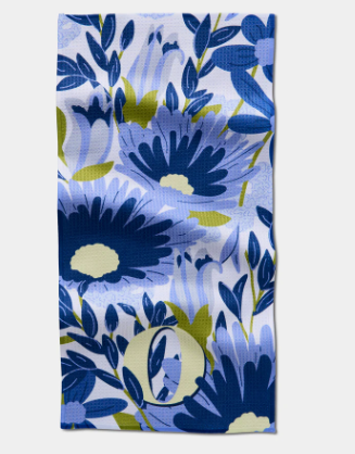 Geometry Monogram Floral Personalized Bar Towels