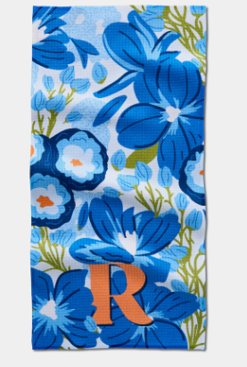 Geometry Monogram Floral Personalized Bar Towels