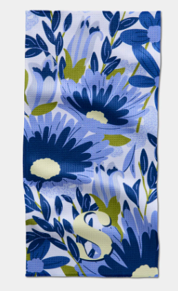 Geometry Monogram Floral Personalized Bar Towels