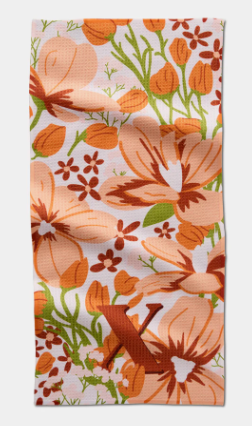 Geometry Monogram Floral Personalized Bar Towels