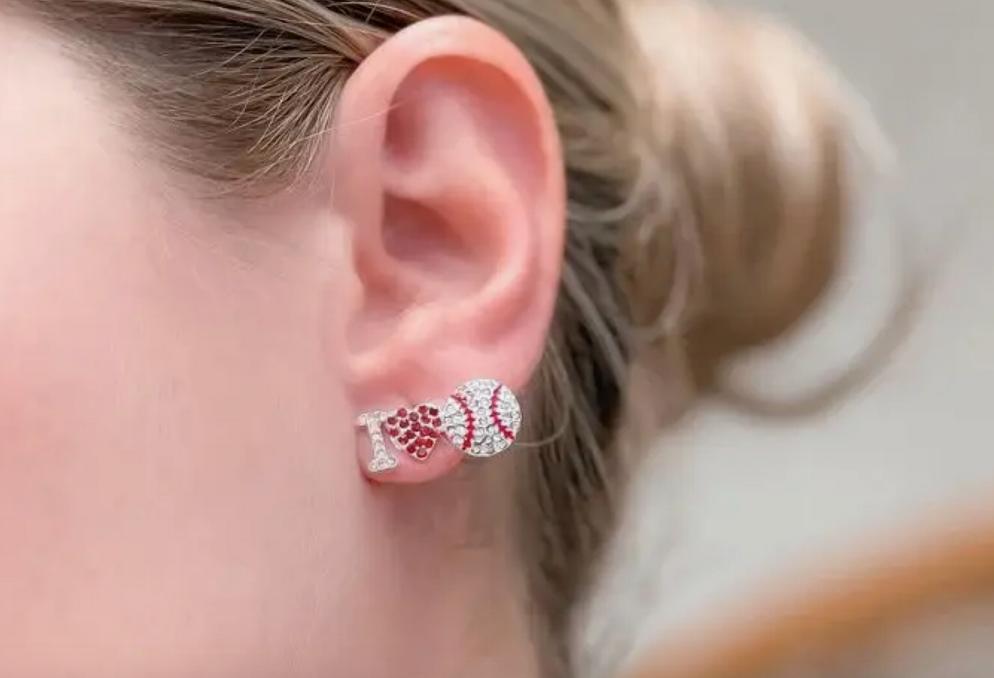 Love Sports Rhinestone Studs