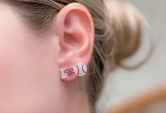 Love Sports Rhinestone Studs