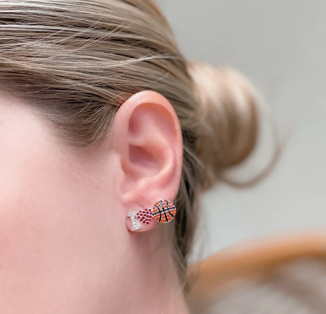 Love Sports Rhinestone Studs