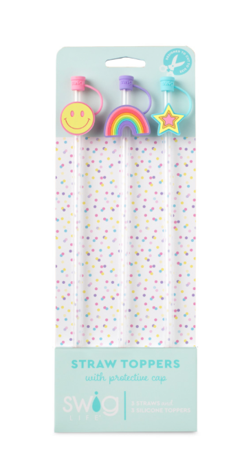Happy Day Straw Topper Set By Swig