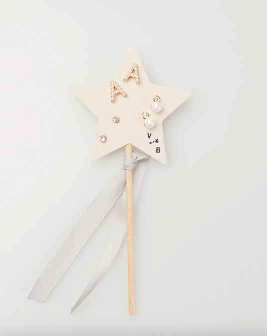 Mini Pearlie Initial Star Pennant Earring Set