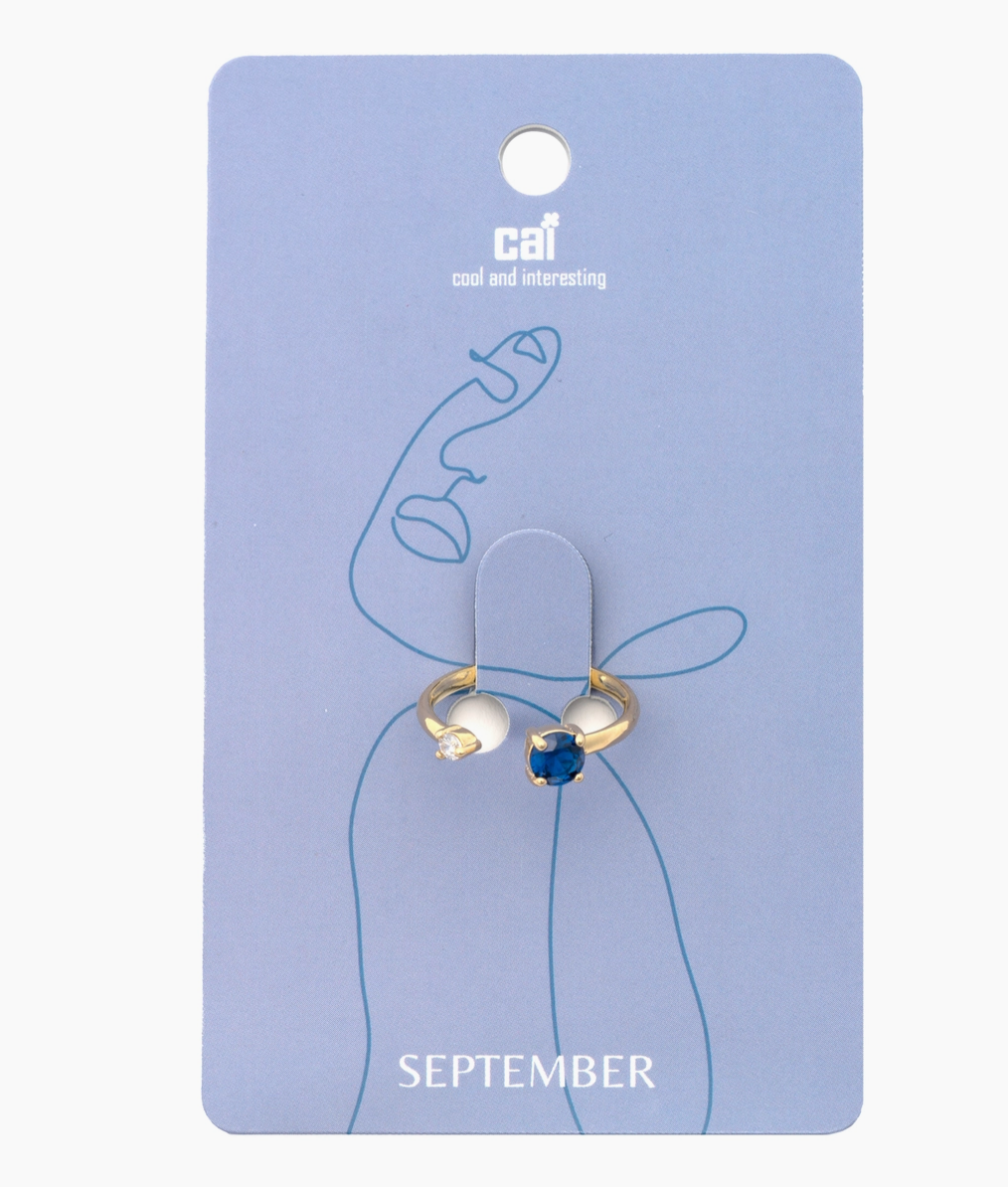 Duo Sparkling Birthstone Ring