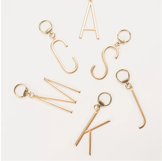 Gold Initial Bag Charm