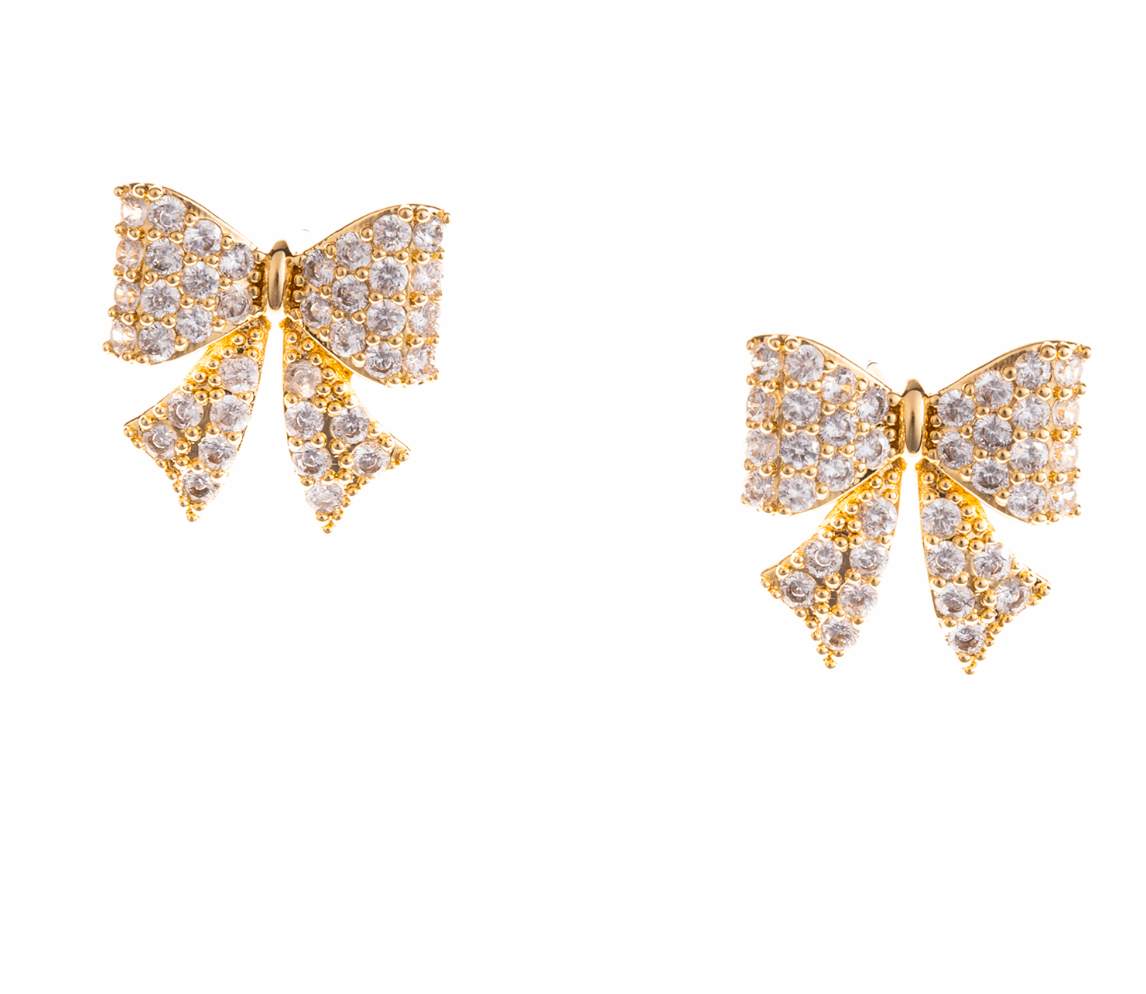 Shiloh Rhinestone Bow Earrings