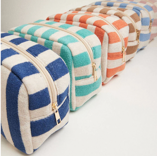 Striped Pattern Cosmetic Pouch Bag