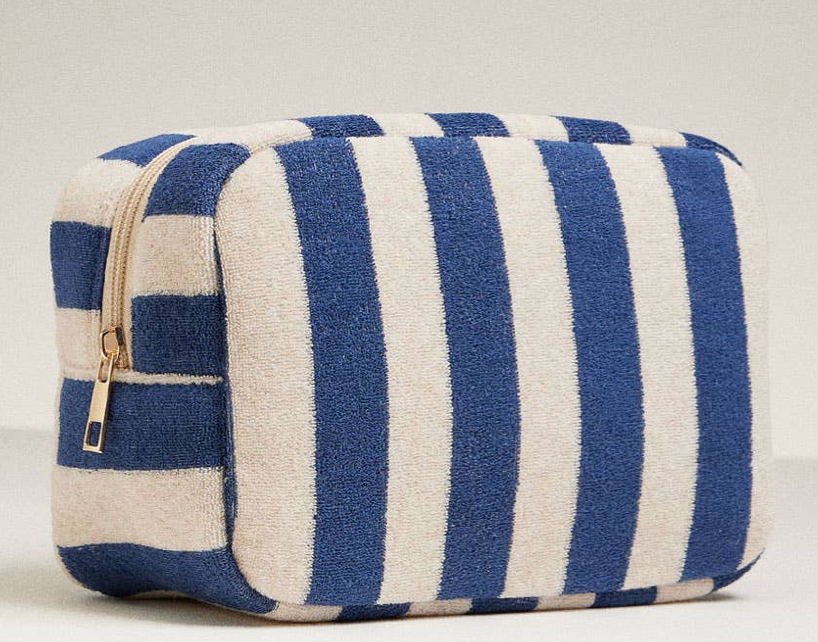 Striped Pattern Cosmetic Pouch Bag