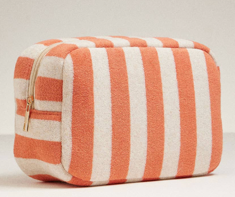 Striped Pattern Cosmetic Pouch Bag