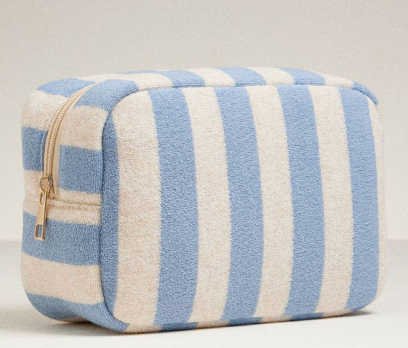 Striped Pattern Cosmetic Pouch Bag