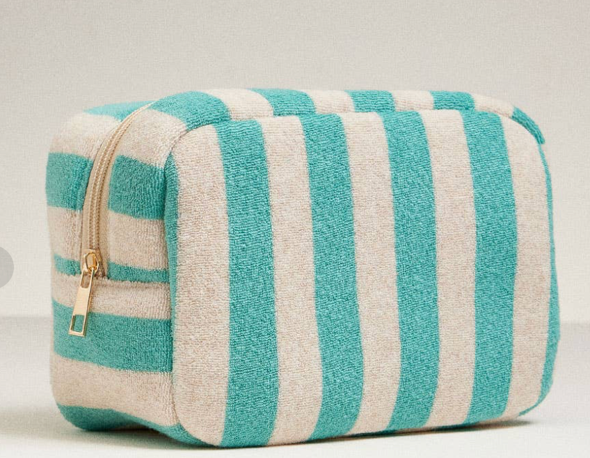 Striped Pattern Cosmetic Pouch Bag