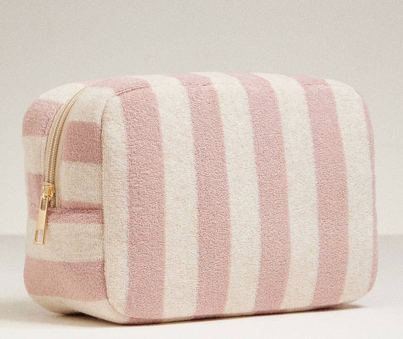 Striped Pattern Cosmetic Pouch Bag