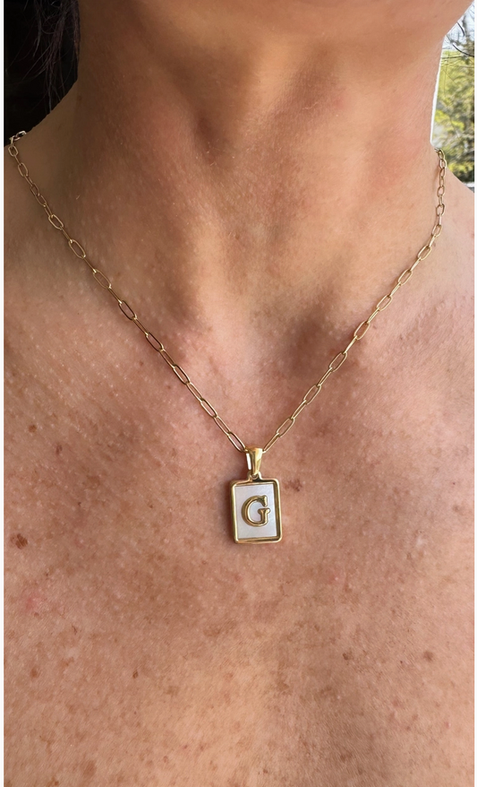 Ocean Drive Initial Necklace - Water Resistant