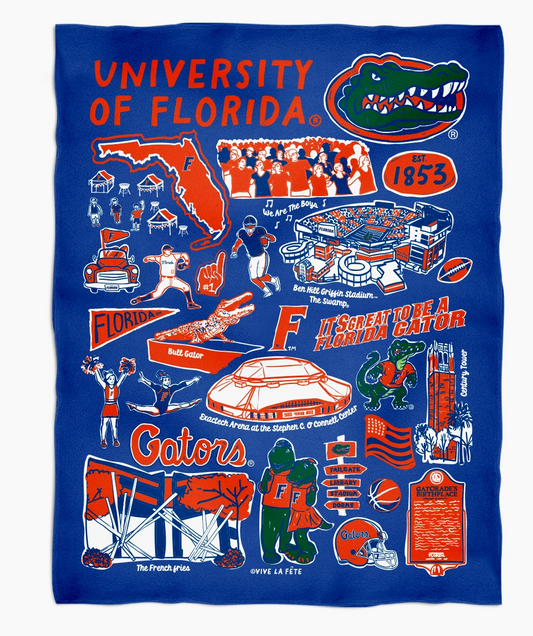 Hand Sketched Minky Blanket - Gameday