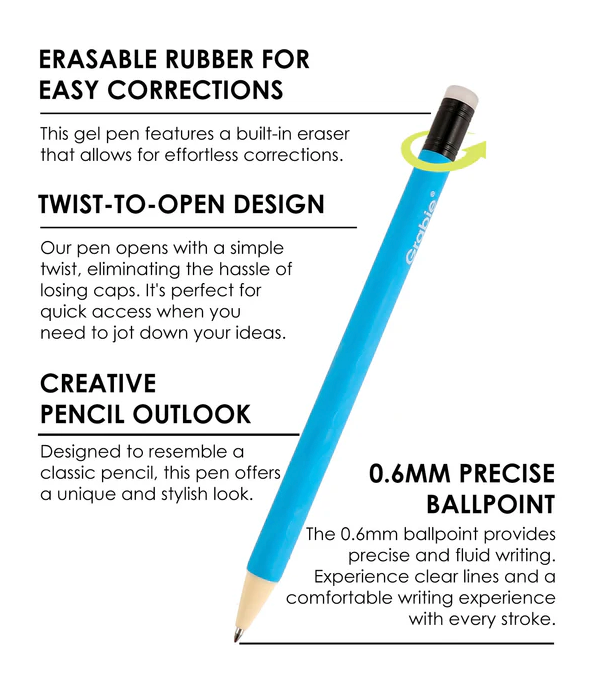 Grabie Medium Point Erasable Gel Pen Set