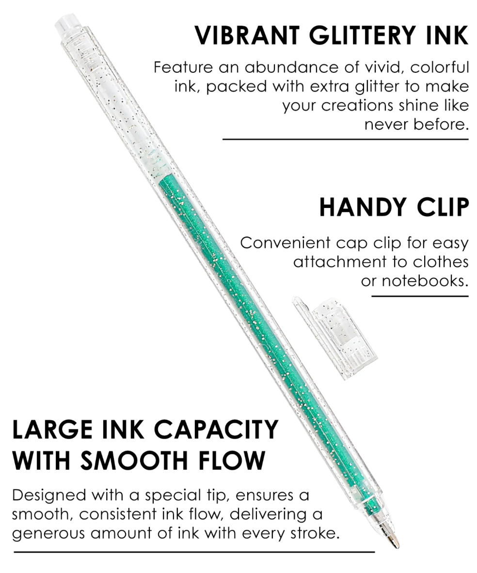Grabie Iridescent Glitter Gel Ink Pen Set × 12