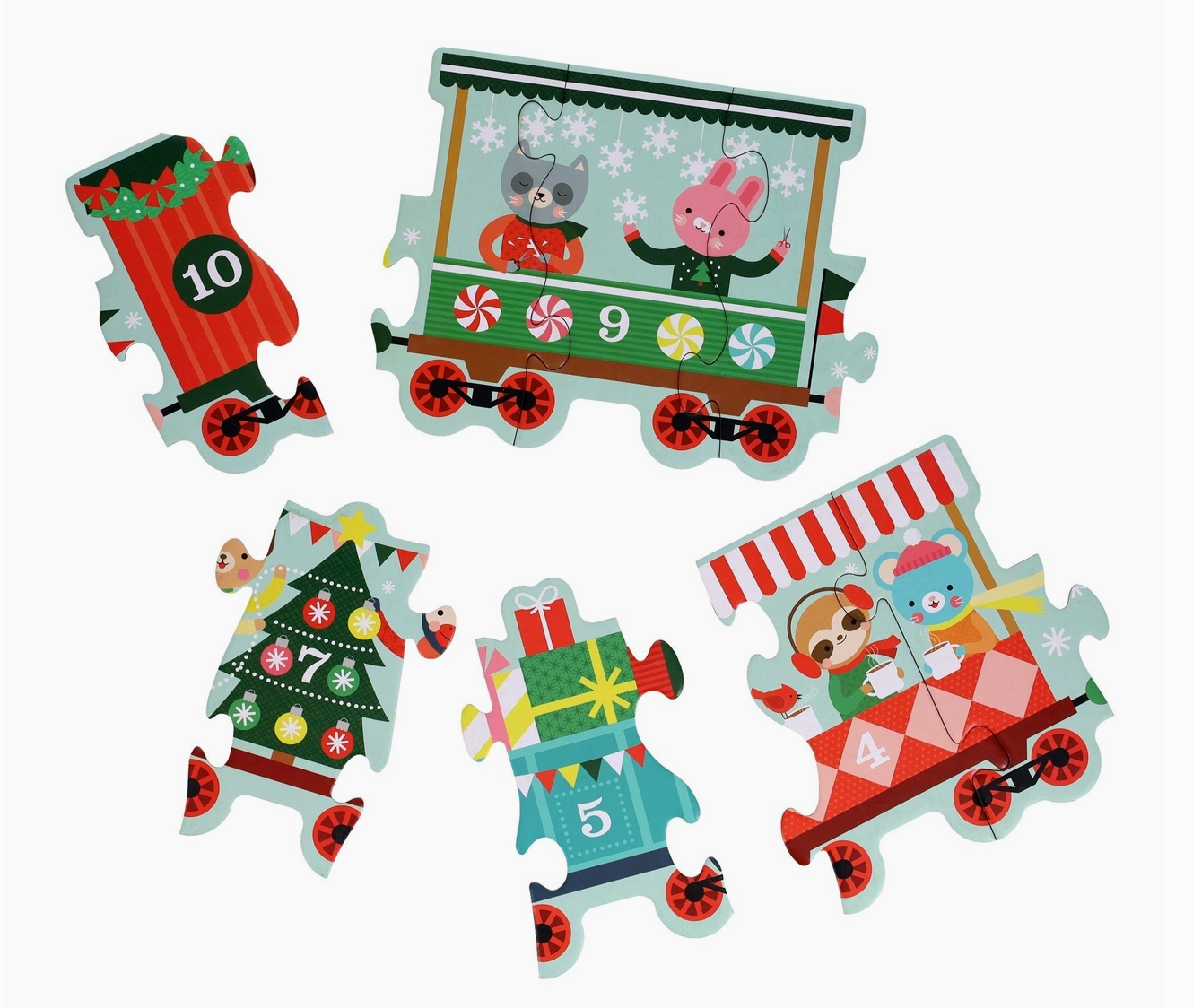 Christmas Train Shaped Floor Puzzle