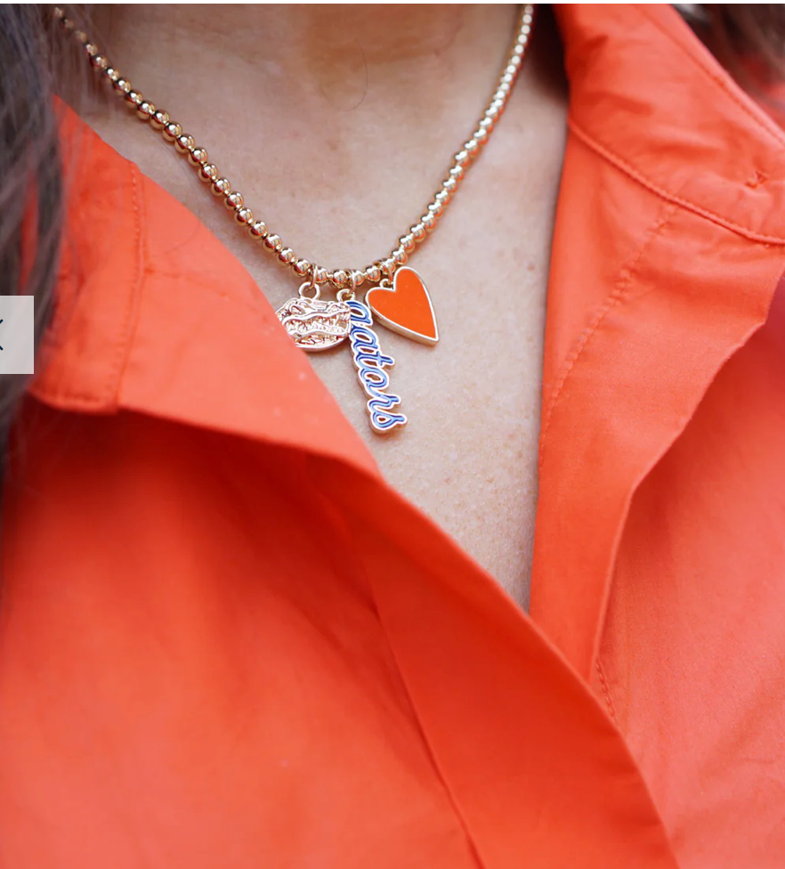 College Ball Bead Charm Necklace