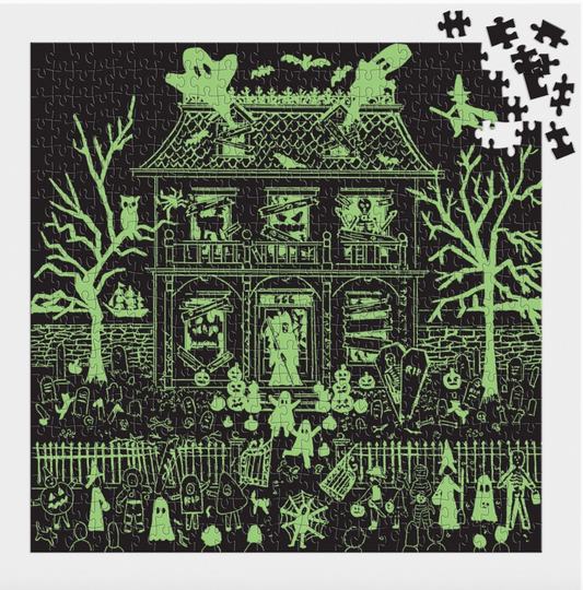 Michael Storrings Haunted House 500 Piece Glow in the Dark Puzzle