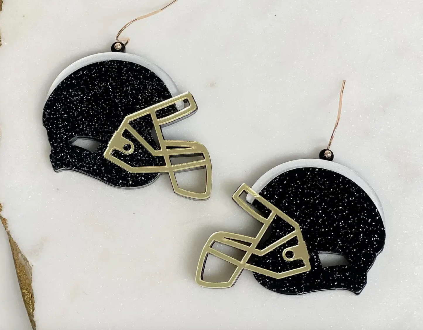 Glitter Football Helmet Dangle Earrings