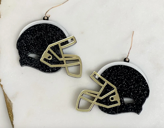 Glitter Football Helmet Dangle Earrings