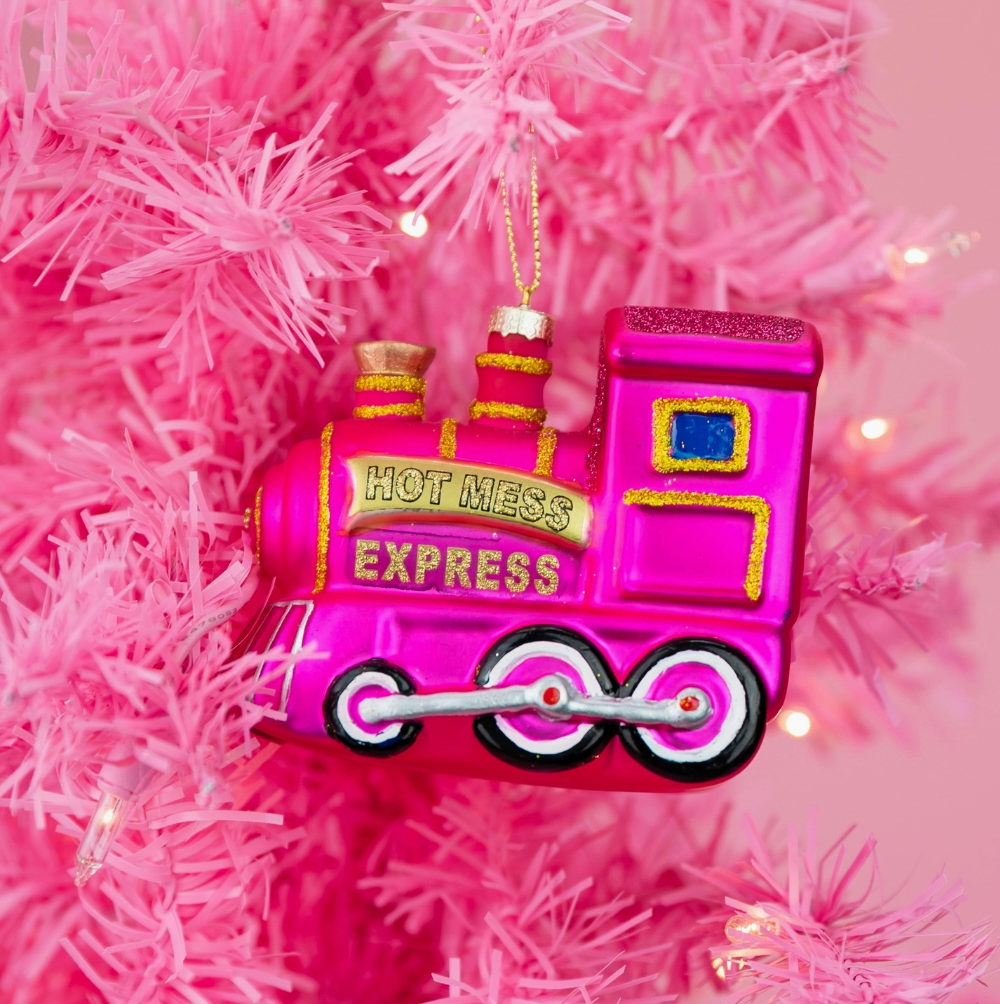 Hot Mess Express Glass Ornament