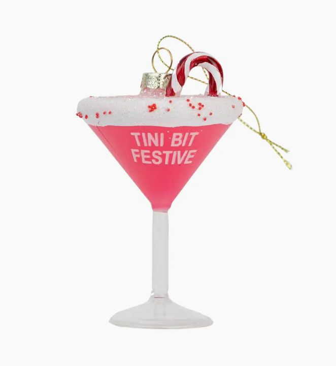 Tini Bit Festive Glass Ornament