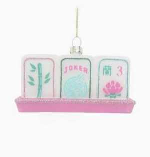 Mahjong Glass Ornament