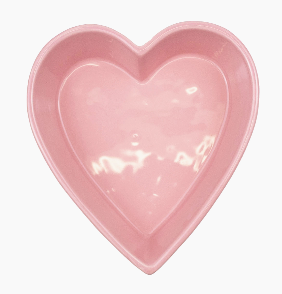 Heart Shaped Tidbit Dish Pink