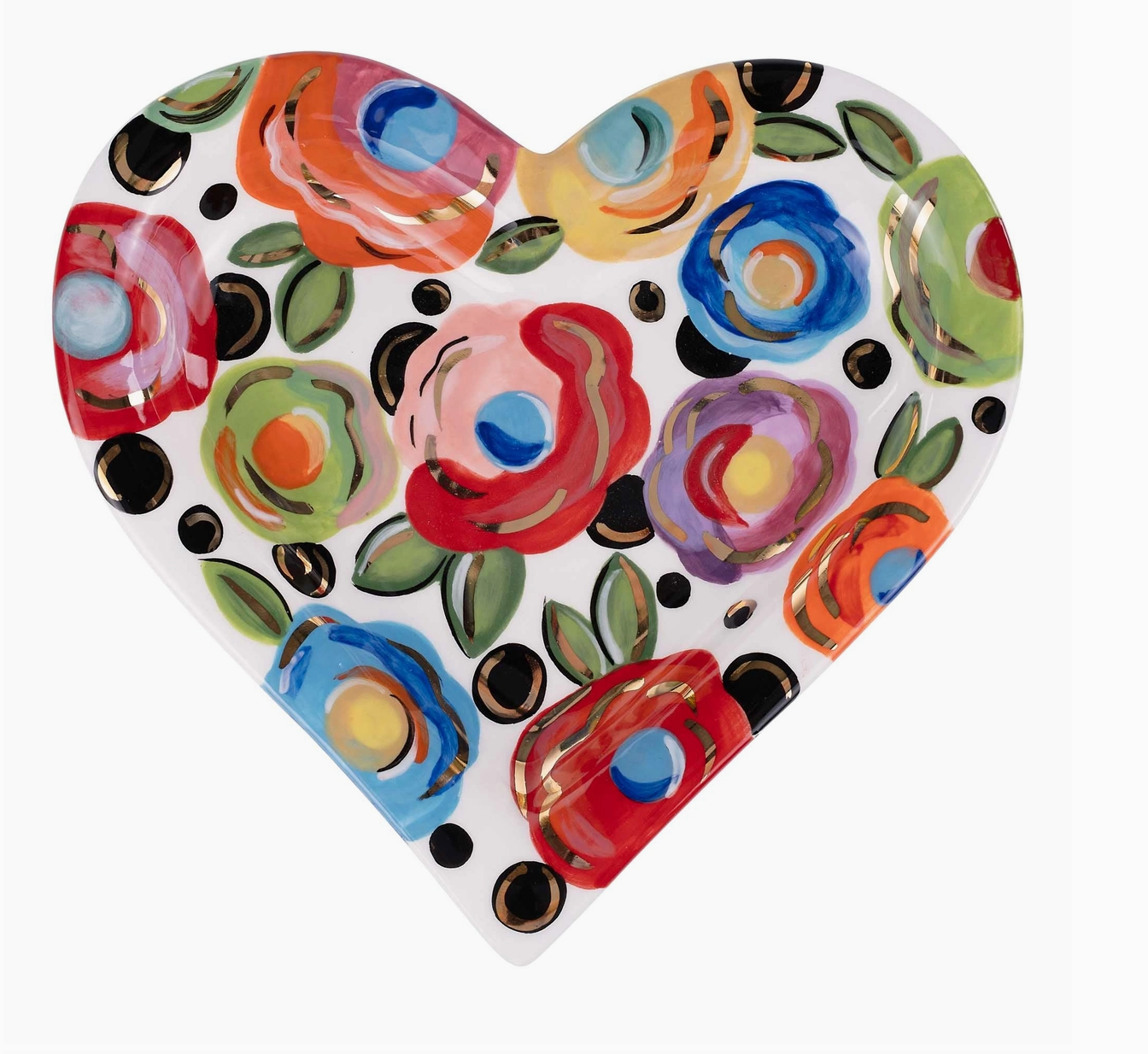 Polka Dot Flower Heart Tray