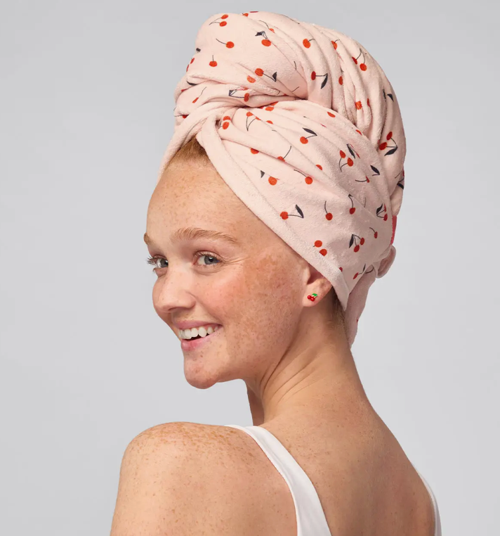 Xl Hair Towel Wrap - Cherry Print