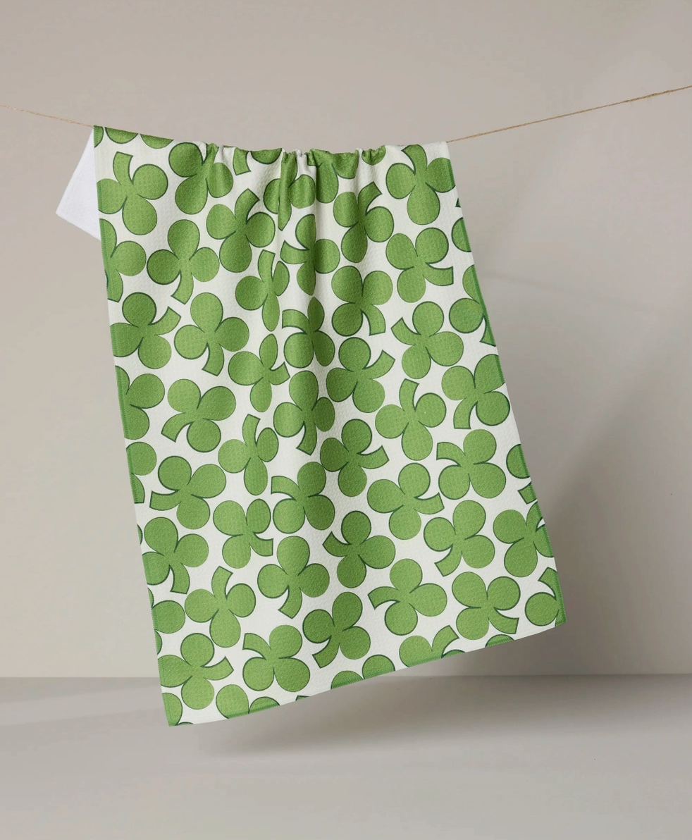 Clover Toss Tea Towel by Geometry