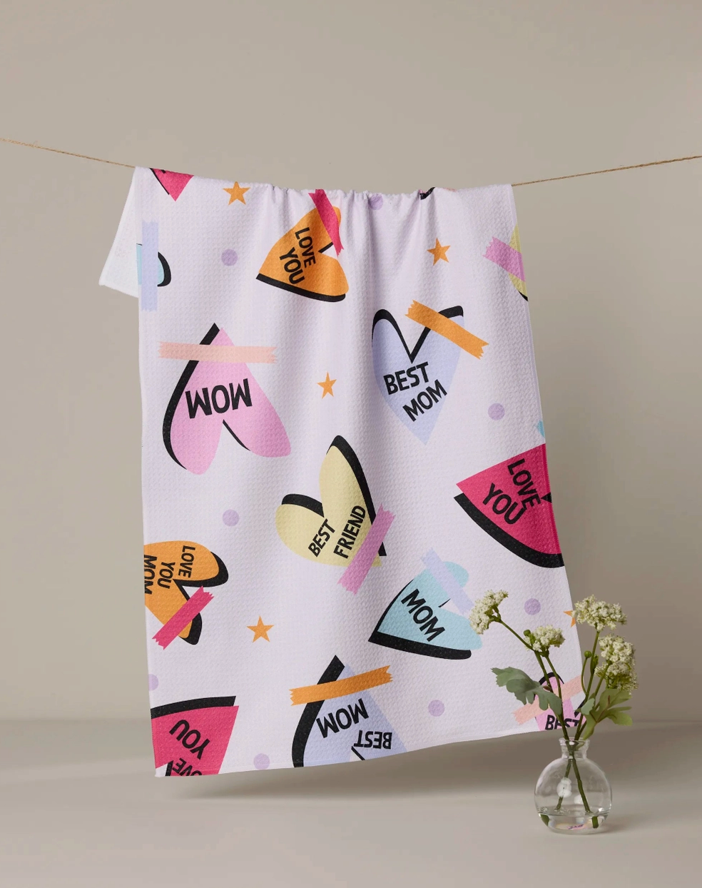 Notes to Mom Tea Towel by Geometry