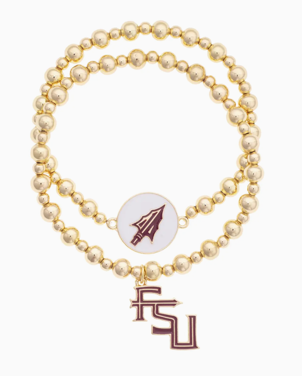 Florida State Seminoles Ball Bead Bracelet Set of 2