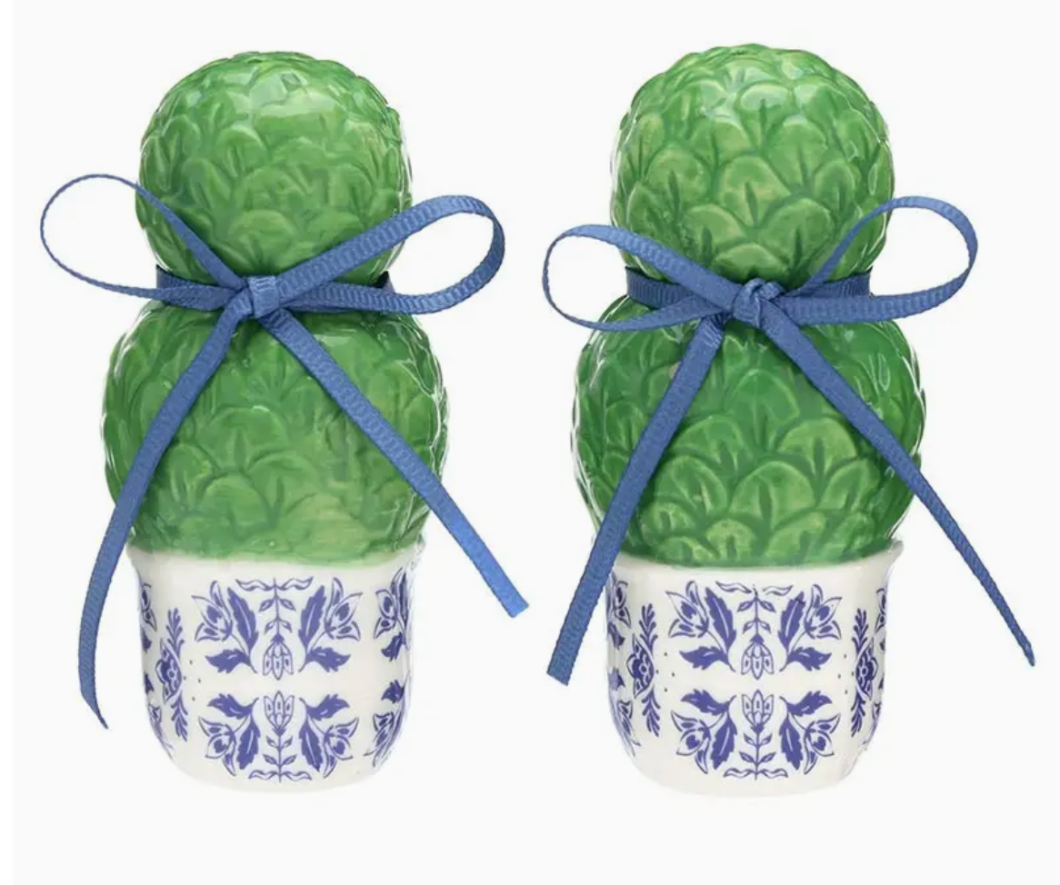 Ceramic Topiary Shakers - Set of 2