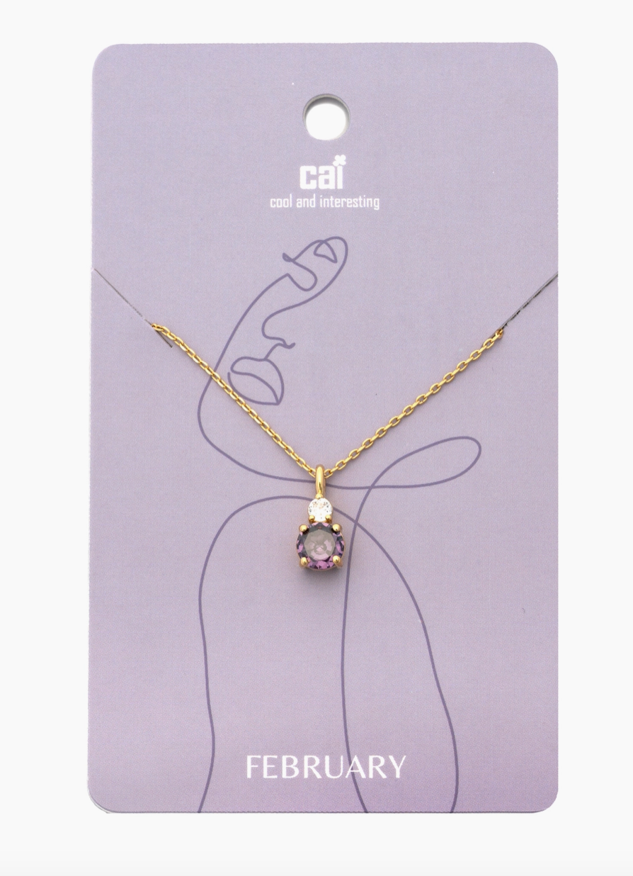 Duo Sparkling Birthstone Necklace