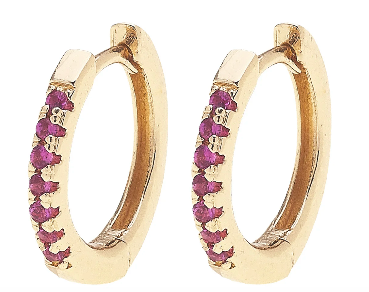Remi Pave Huggie Hoop Earrings