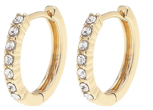 Remi Pave Huggie Hoop Earrings