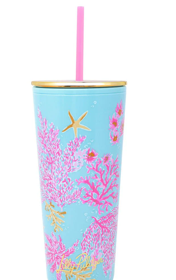 Lilly Pulitzer Tumbler with Straw