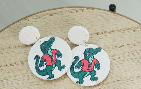 Clay College Mascot Earrings