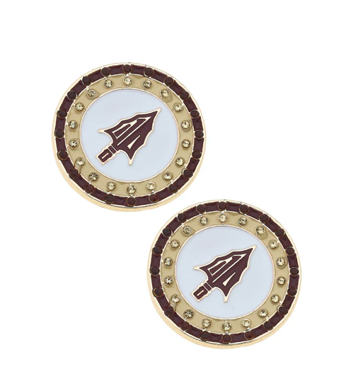 College Gameday Pave Disc Stud Earrings